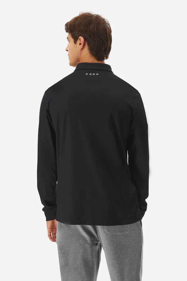 La Martina Men’s Polo Shirt in Fluid Jersey Asociación Argentina de Polo (AAP) | Black