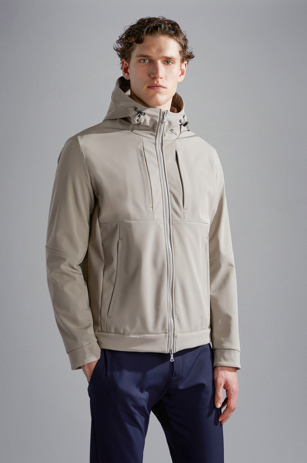 Paul & Shark Re-shark shell Save the Sea Jacket with Moon Badge | Beige
