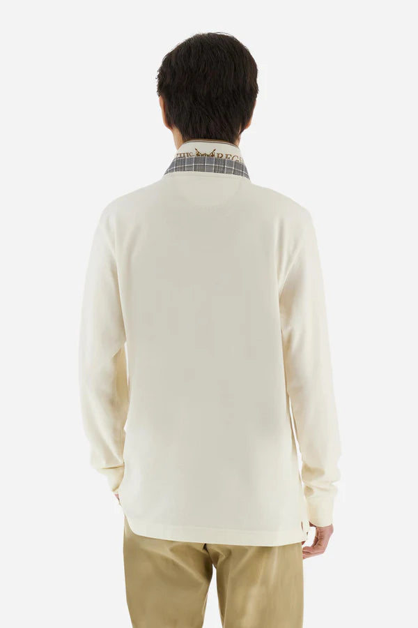La Martina Men’s Polo Stretch Piqué Heraldic | Cream