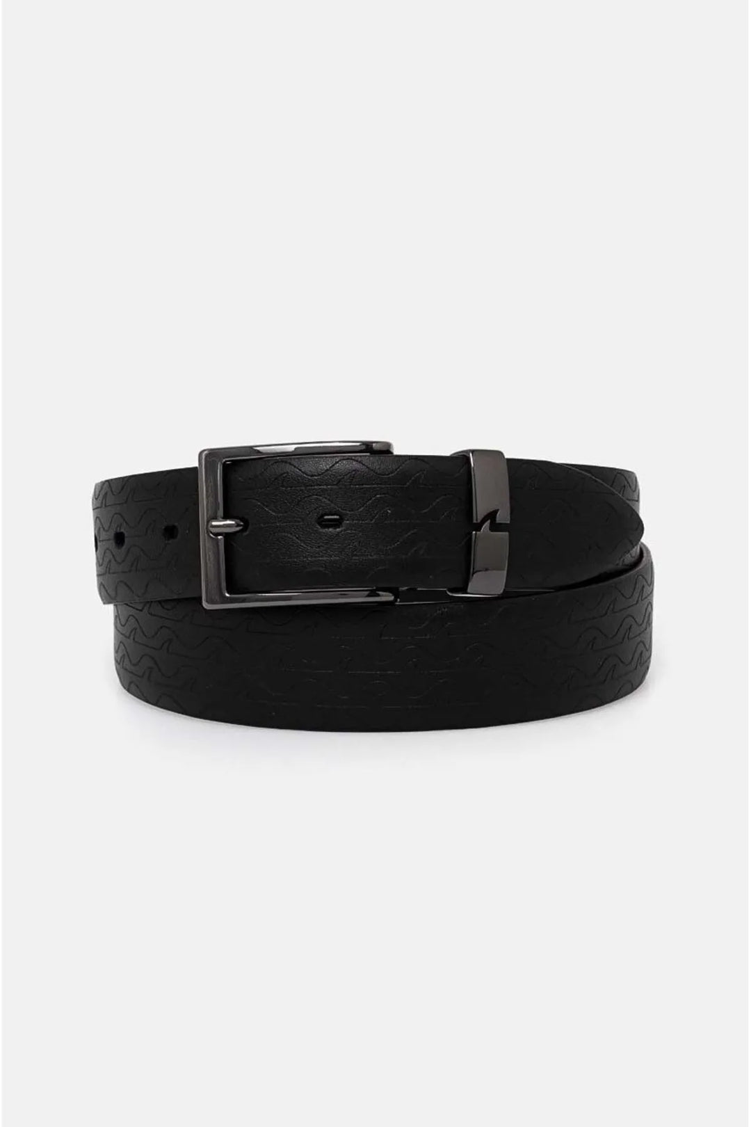 Paul & Shark Monogram Leather Belt | Black