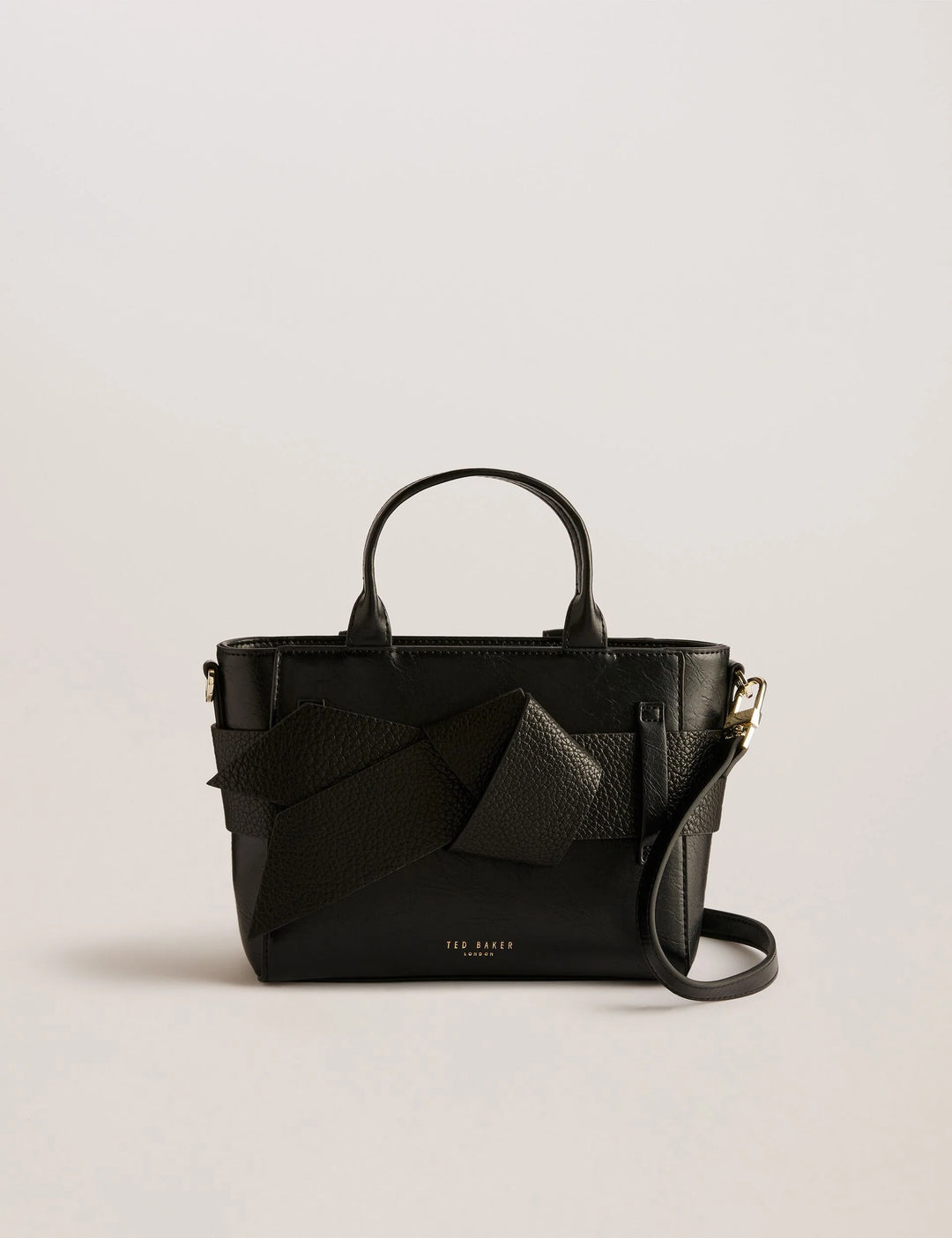 Ted Baker Jimisie Mini Knot Bow Faux Leather Tote Bag | Black