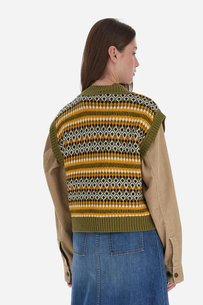 La Martina Vest in Jacquard Knit Striped Pattern | Olive Branch