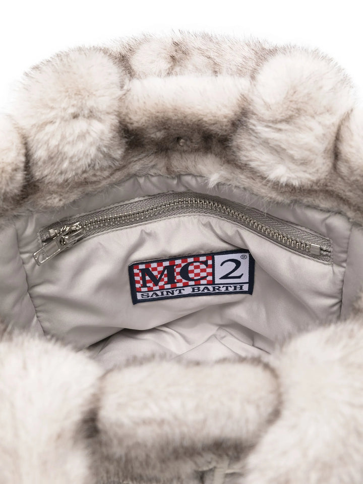 MC2 Saint Barth Mini Vanity Soft Fur Bag | Grey