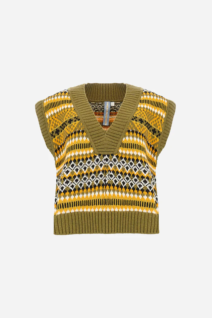 La Martina Vest in Jacquard Knit Striped Pattern | Olive Branch