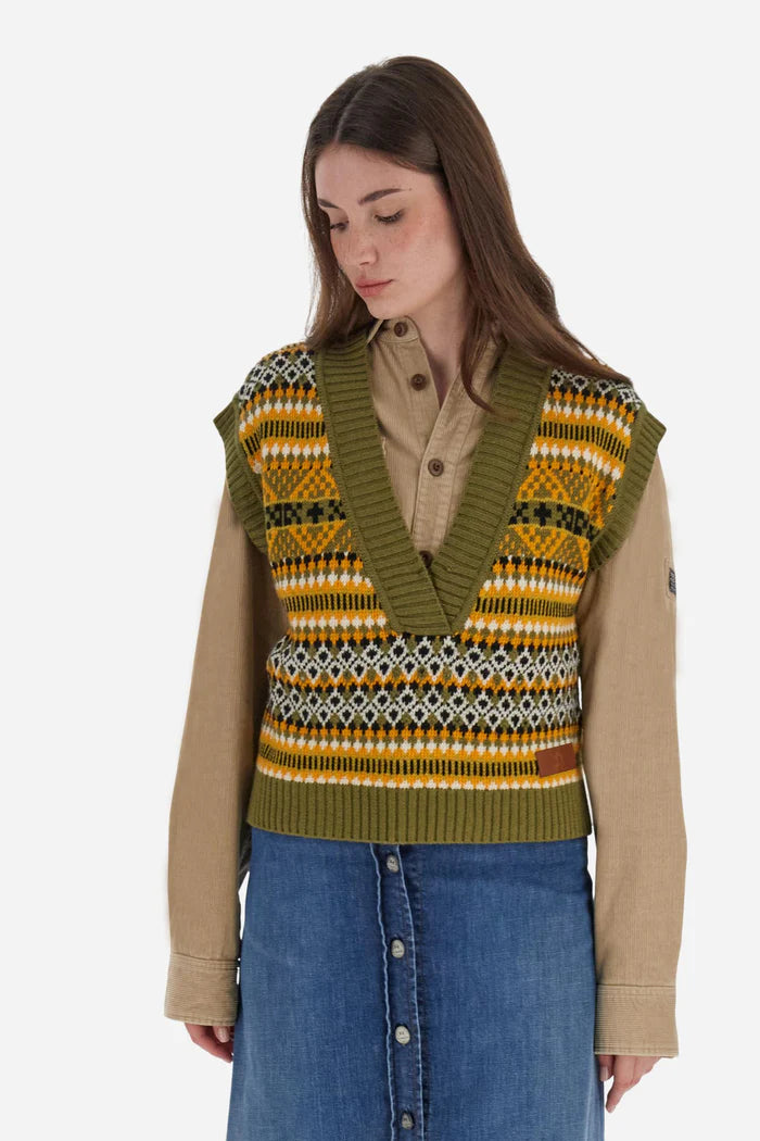 La Martina Vest in Jacquard Knit Striped Pattern | Olive Branch