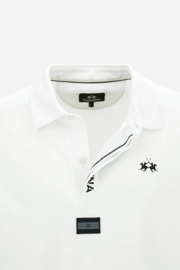 La Martina Men’s Polo Shirt in Fluid Jersey Asociación Argentina de Polo (AAP) | White