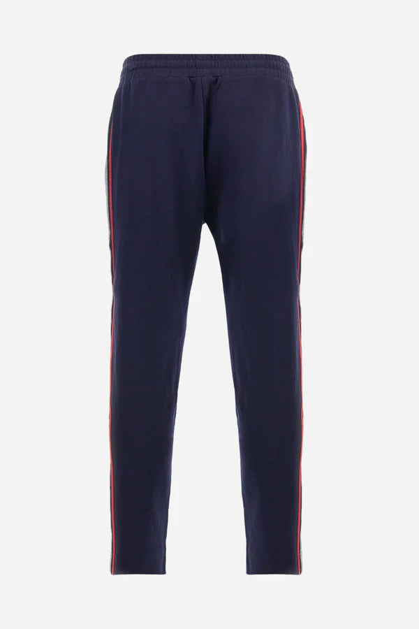 La Martina Men’s Joggers Cotton Interlock Fleece with Colour Bands | Navy