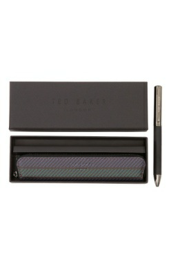 Ted Baker Glenvil Printed Pencil Case and Pen Set | Black