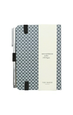 Ted Baker Garald Printed Notebook with Pen | Black