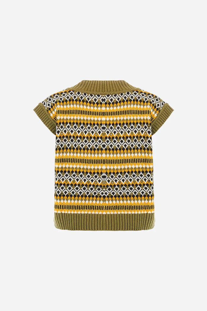 La Martina Vest in Jacquard Knit Striped Pattern | Olive Branch