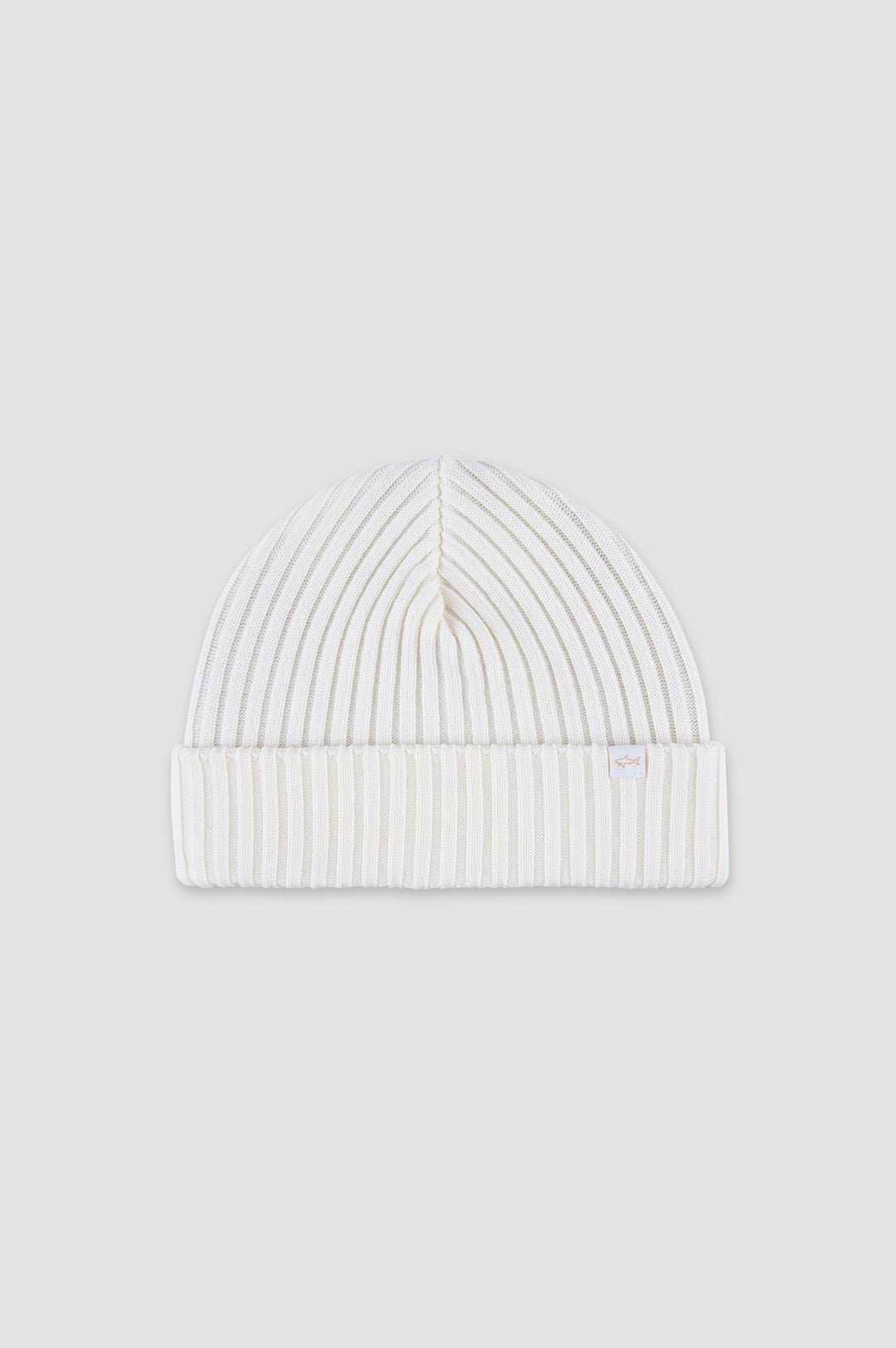 Paul & Shark Shark Tag Soft Cool Touch Wool Beanie | Ecru