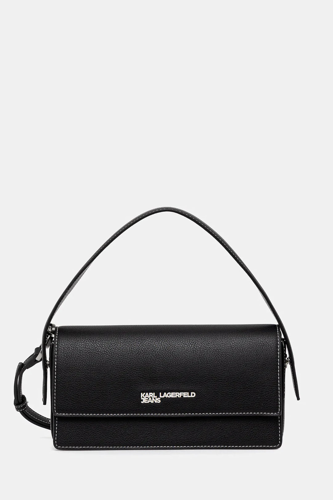 Karl Lagerfeld Metal Logo Top Handle Bag | Black