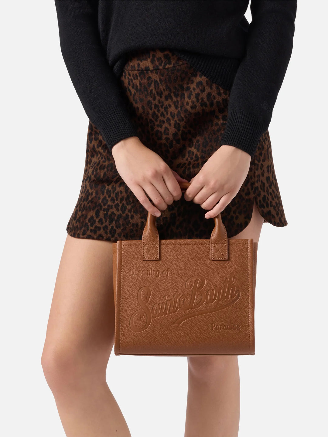 MC2 Saint Barth Vanity Midi Grain Leather Bag | Tan