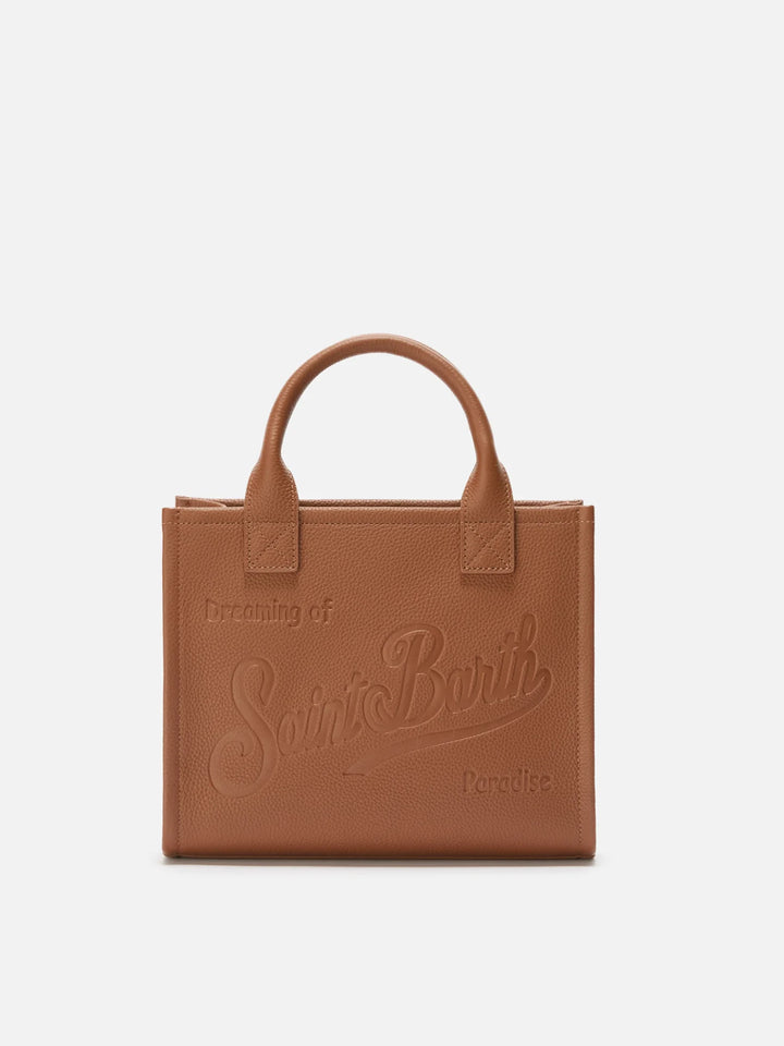 MC2 Saint Barth Vanity Midi Grain Leather Bag | Tan