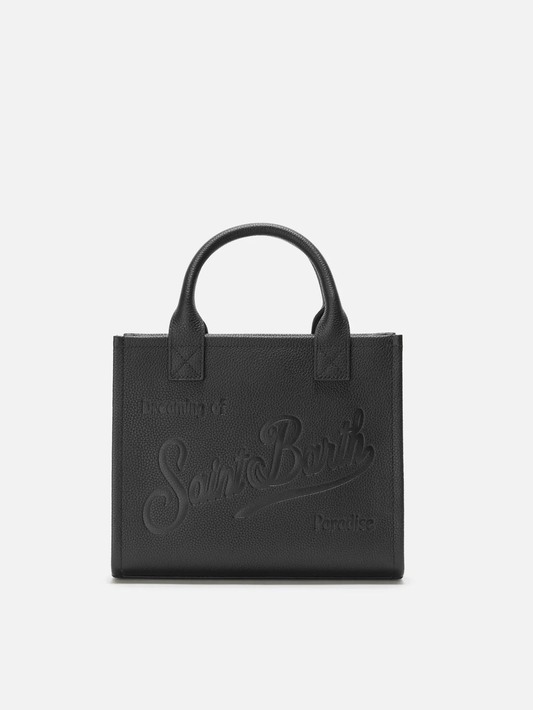 MC2 Saint Barth Vanity Midi Grain Leather Bag | Black