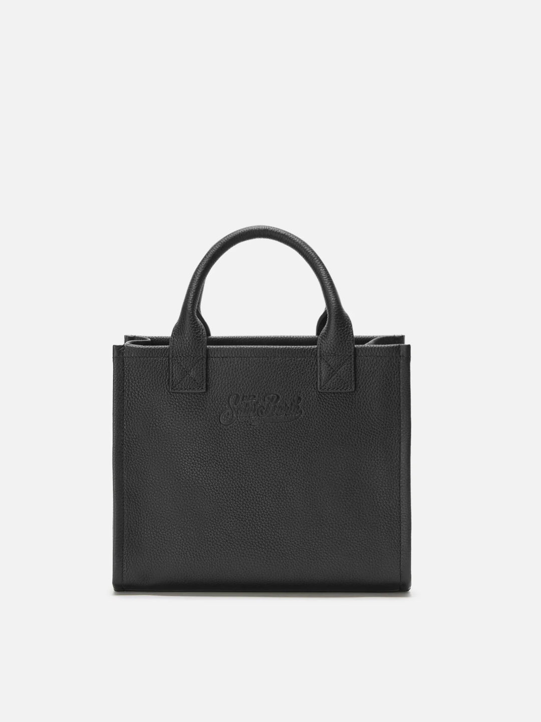 MC2 Saint Barth Vanity Midi Grain Leather Bag | Black