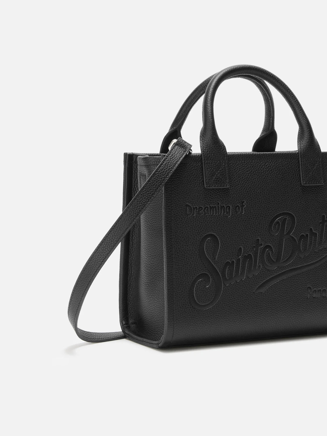 MC2 Saint Barth Vanity Midi Grain Leather Bag | Black