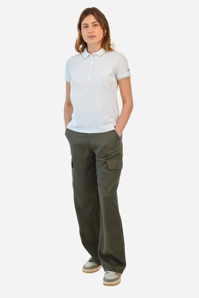 La Martina Regular Fit Polo Shirt in Elasticated Cotton-Yerina | White