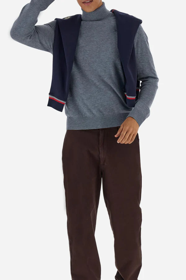 La Martina Men's Wool High Neck Jumper | Medium Grey