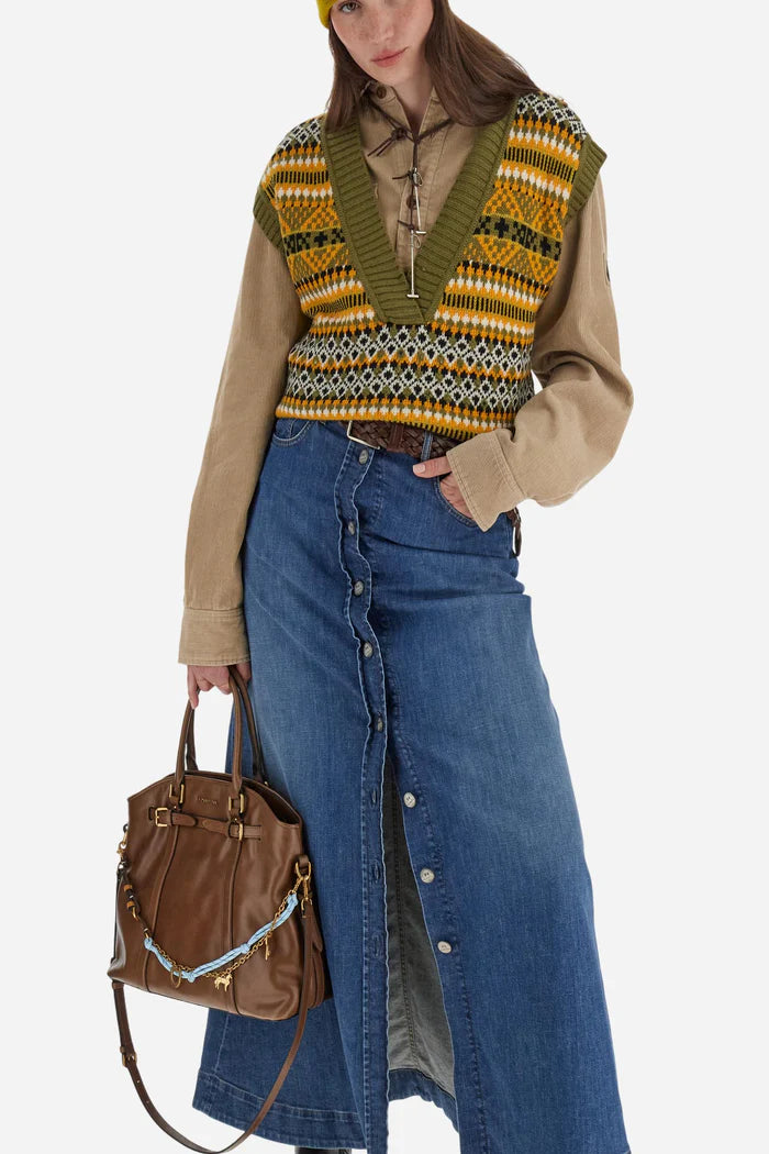 La Martina Vest in Jacquard Knit Striped Pattern | Olive Branch