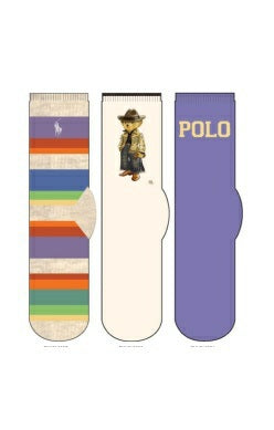 Ralph Lauren 3 Pack Women's Socks Gift Box | Lilac/Ivory/Multi