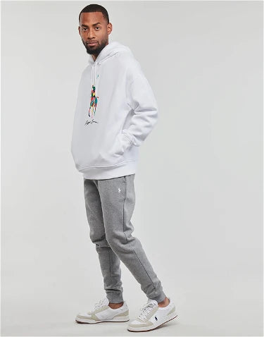 Ralph Lauren Hoodie Double Knit with Multicolor Pony | White