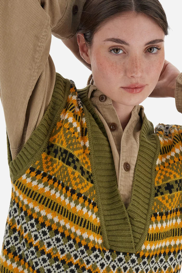 La Martina Vest in Jacquard Knit Striped Pattern | Olive Branch