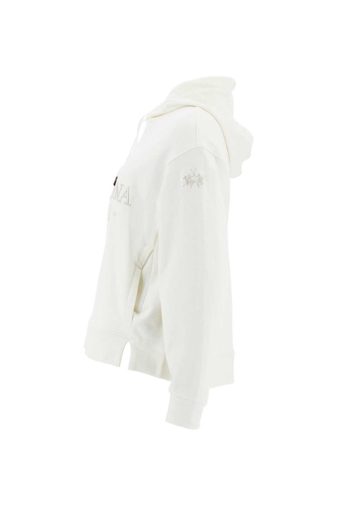 La Martina Women’s Hoodie in French Terry Royal Polo | White