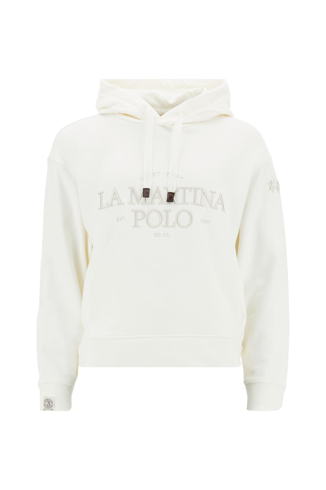 La Martina Women’s Hoodie in French Terry Royal Polo | White