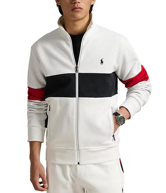 Ralph Lauren Striped Track Cardigan | Ceramic White