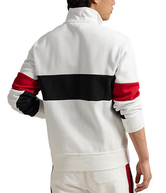 Ralph Lauren Striped Track Cardigan | Ceramic White