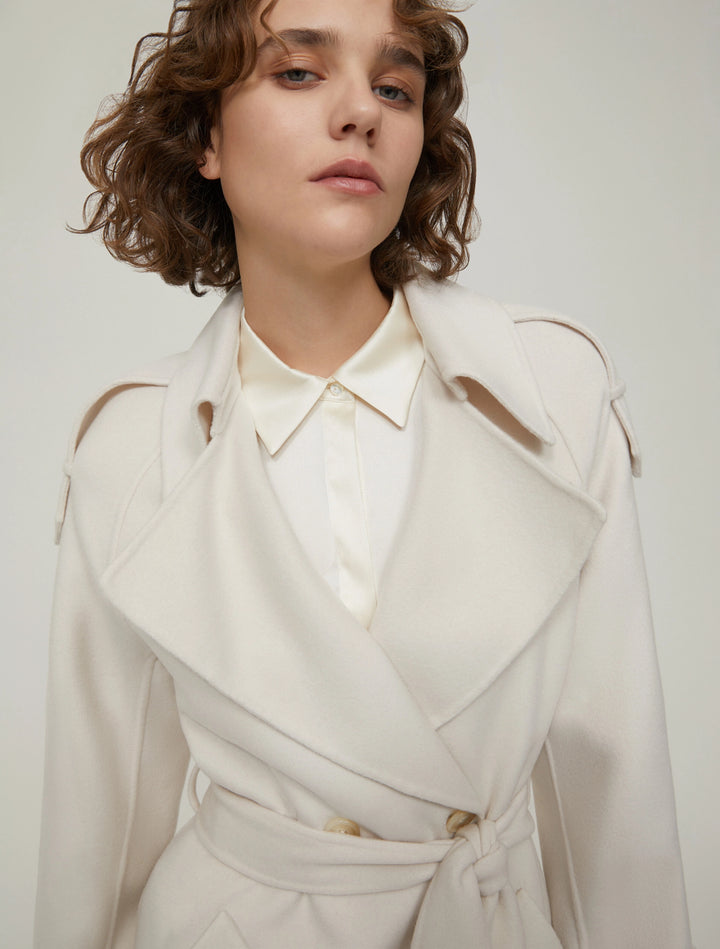 PennyBlack Zen Double-Woven Wool-Blend Coat | Ivory