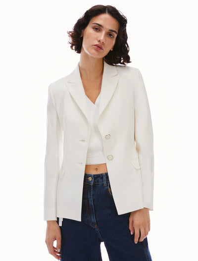 PennyBlack Single-Breasted Tailored Blazer | White
