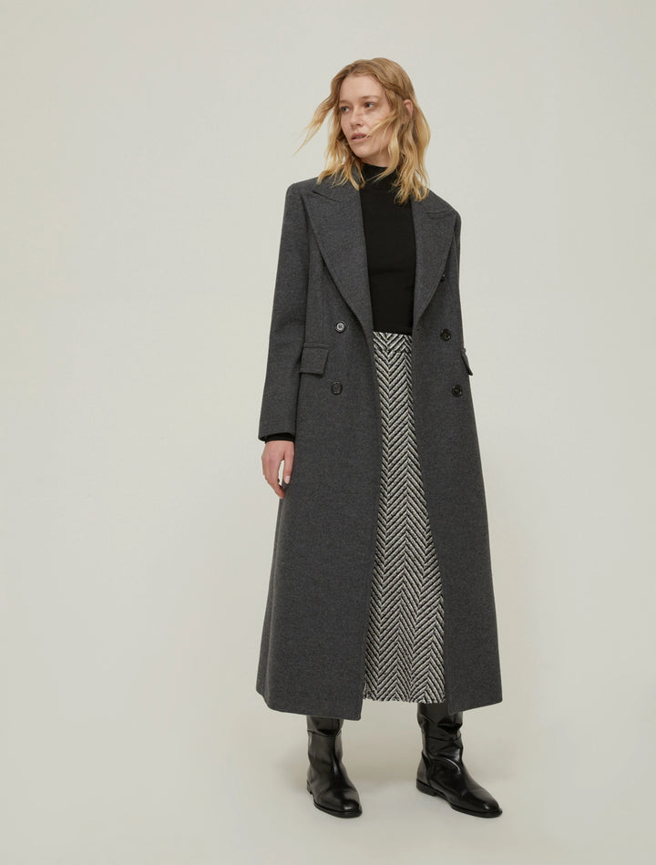 PennyBlack Nido Herringbone Skirt | Black/White