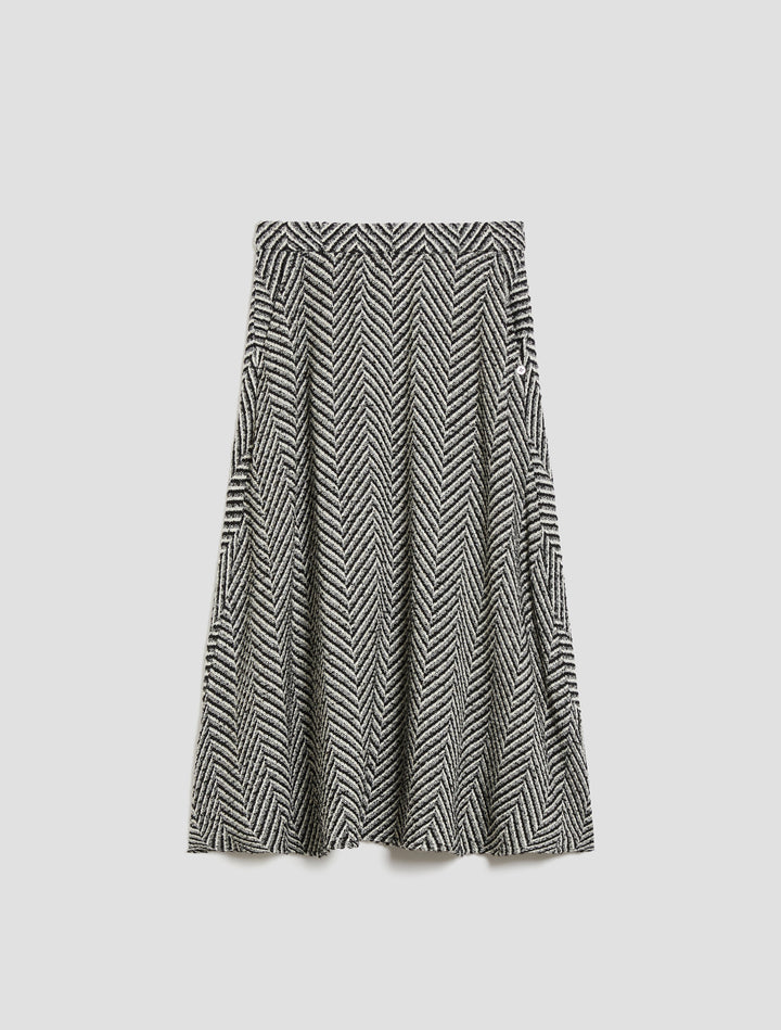PennyBlack Nido Herringbone Skirt | Black/White