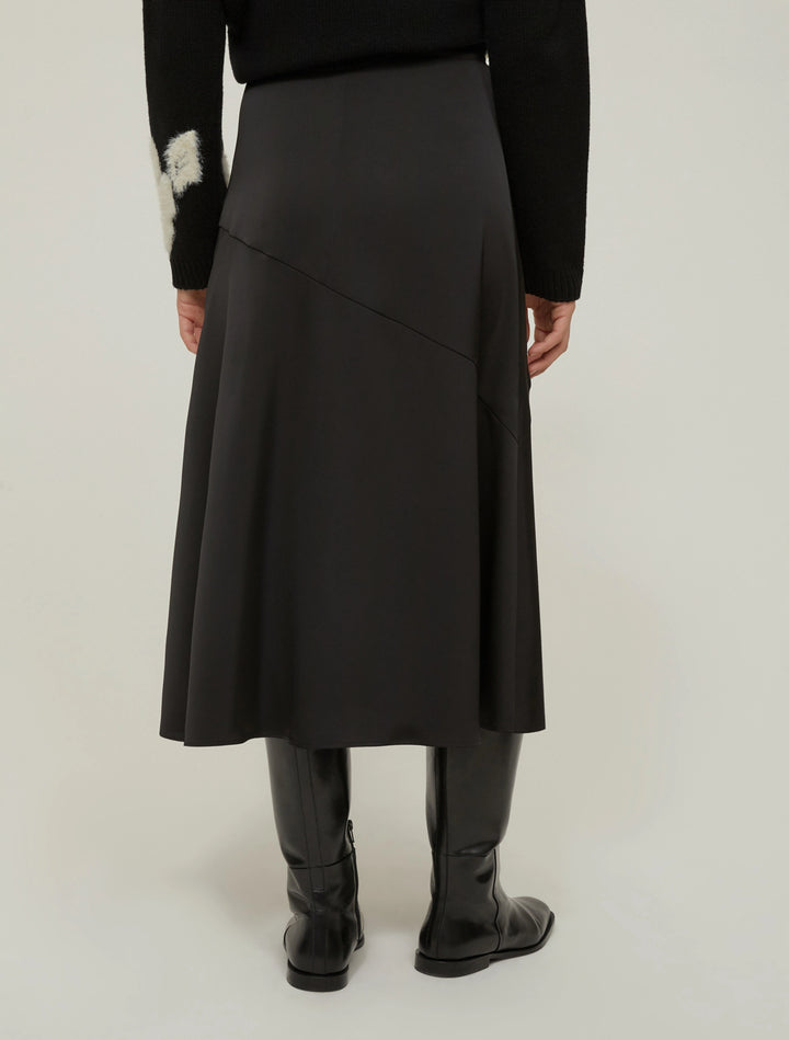 PennyBlack Satin Fox Skirt | Black