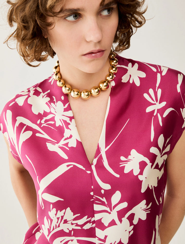 PennyBlack Silk Twill Blouse | Fuchsia