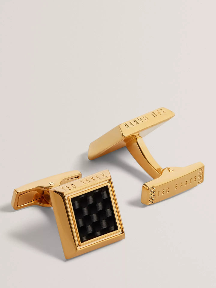 Ted Baker Carder Carbon Cufflinks | Gold