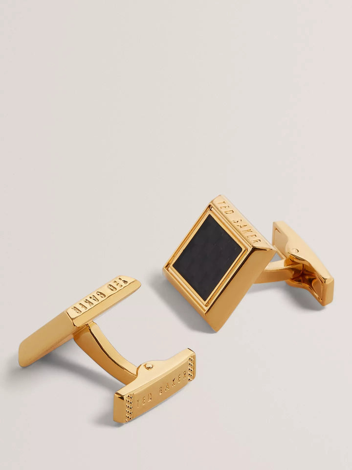Ted Baker Carder Carbon Cufflinks | Gold