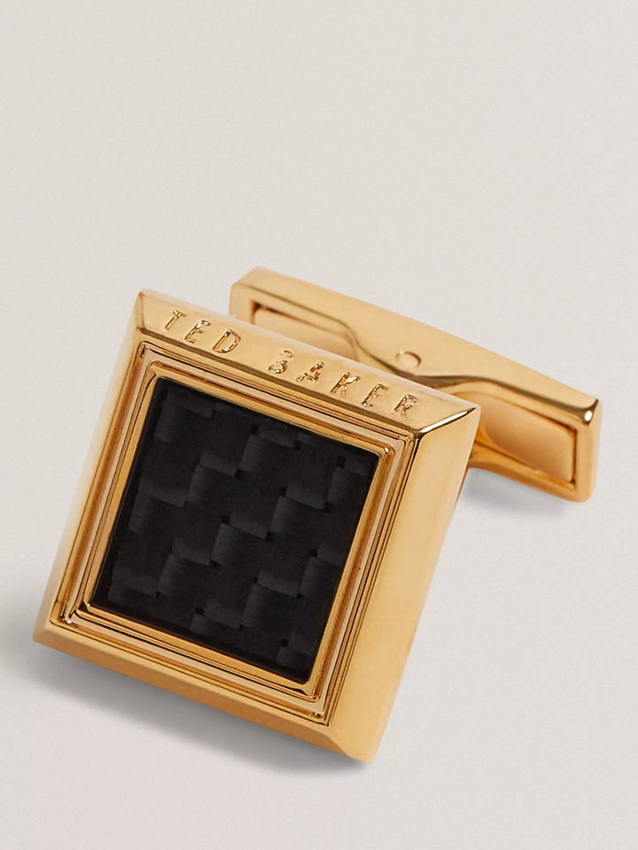 Ted Baker Carder Carbon Cufflinks | Gold