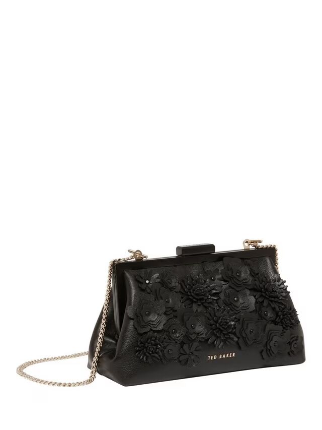 Ted Baker Fiorell Flower 3D Applique Clutch Bag | Black