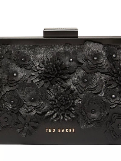 Ted Baker Fiorell Flower 3D Applique Clutch Bag | Black