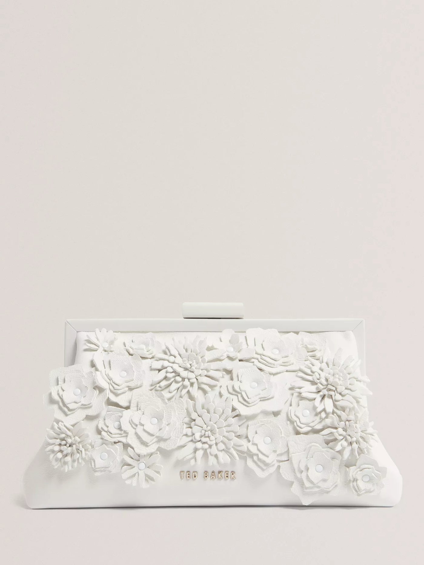 Ted Baker Fiorell Flower 3D Applique Clutch Bag | White
