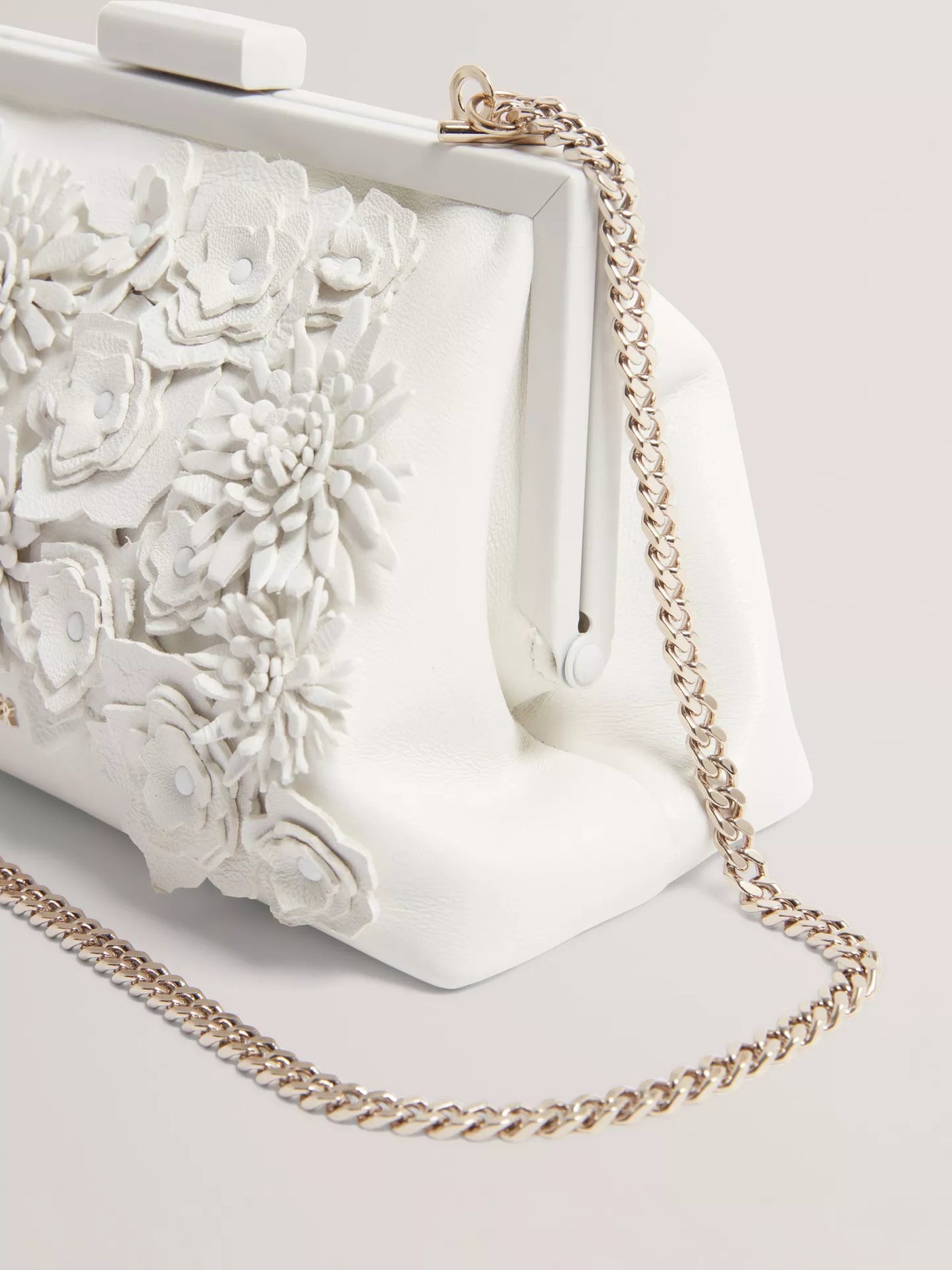 Ted Baker Fiorell Flower 3D Applique Clutch Bag | White