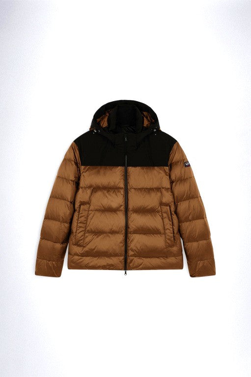 Paul & Shark Color Block Down Jacket | Bronze/Black