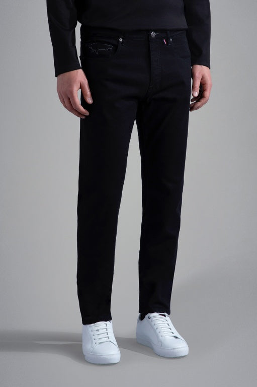 Paul & Shark Black Rivet Organic Cotton Stretch Jeans | Black