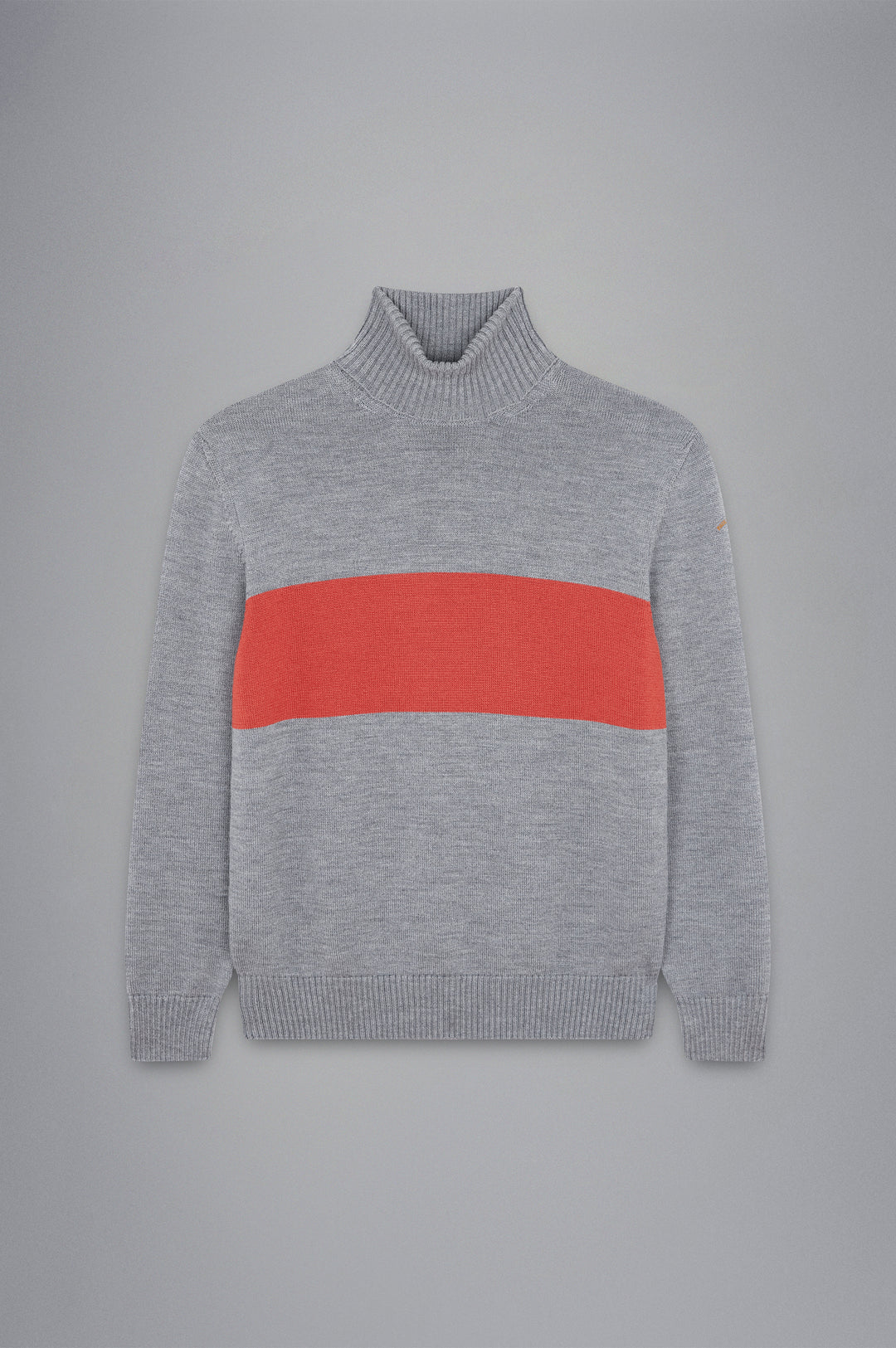 Paul & Shark Wool Turtleneck Sweater with Moon Badge | Grey