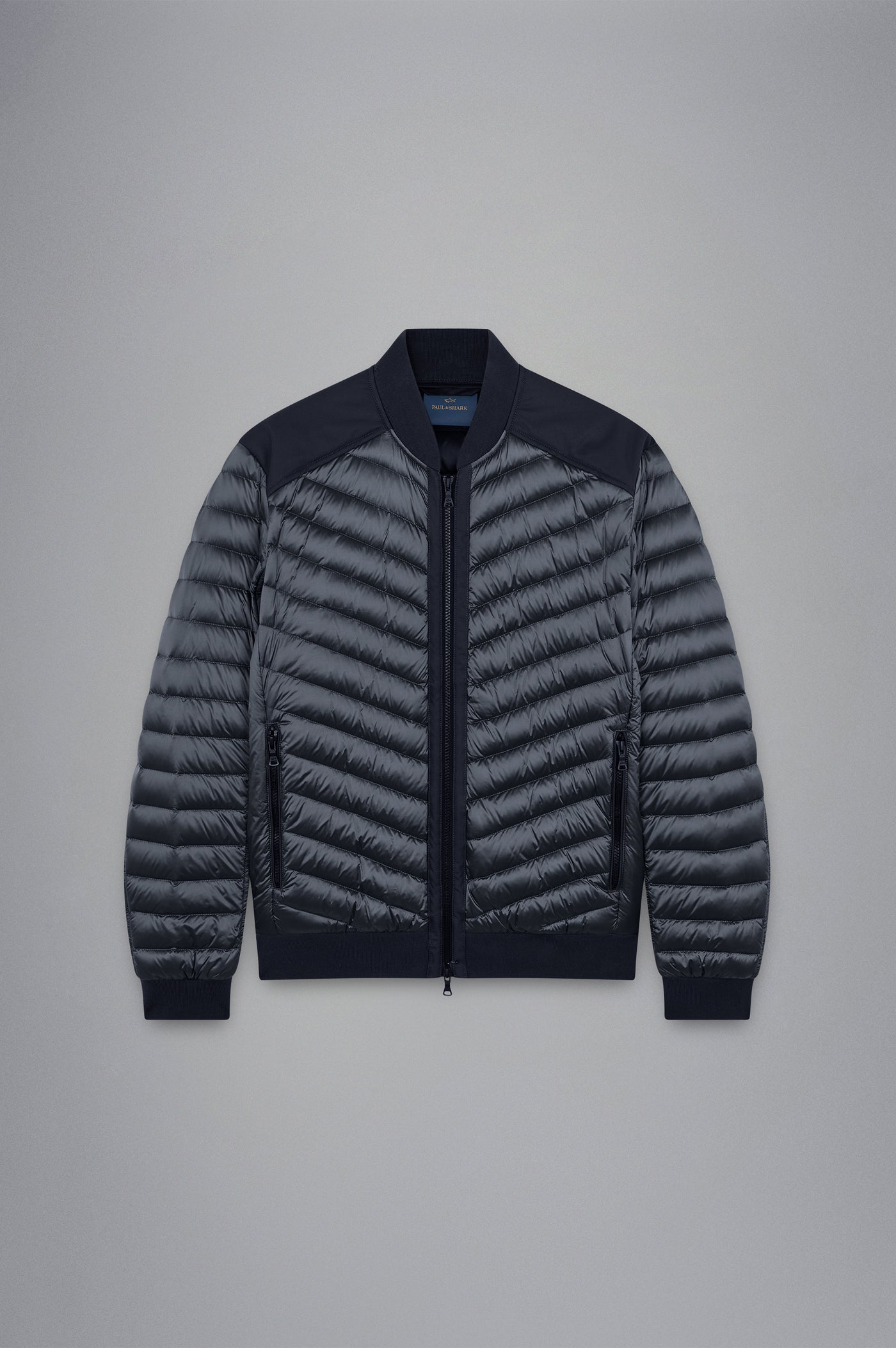 Paul & Shark Iridescent Re-Goose Down Regular Fit Bomber Jacket | Navy