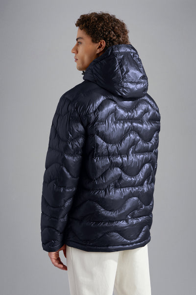 Paul & Shark Monogram Primaloft ThermoPlume Jacket with Shark Fin | Navy