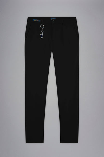 Paul & Shark Dynamic Stretch Nylon Regular fit Chino with Shark Fin | Black